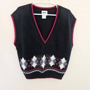 Leslie Fay Sports Argyle Grandpa Cotton Sweater Vest Size L